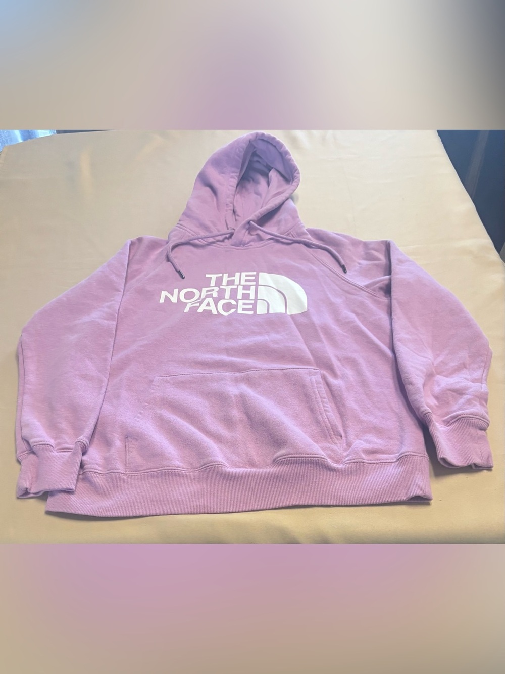 The North Face Womens Half Dome Pullover Hoodie Sweatshirt Big Logo Mauve Large - Picture 11 of 15